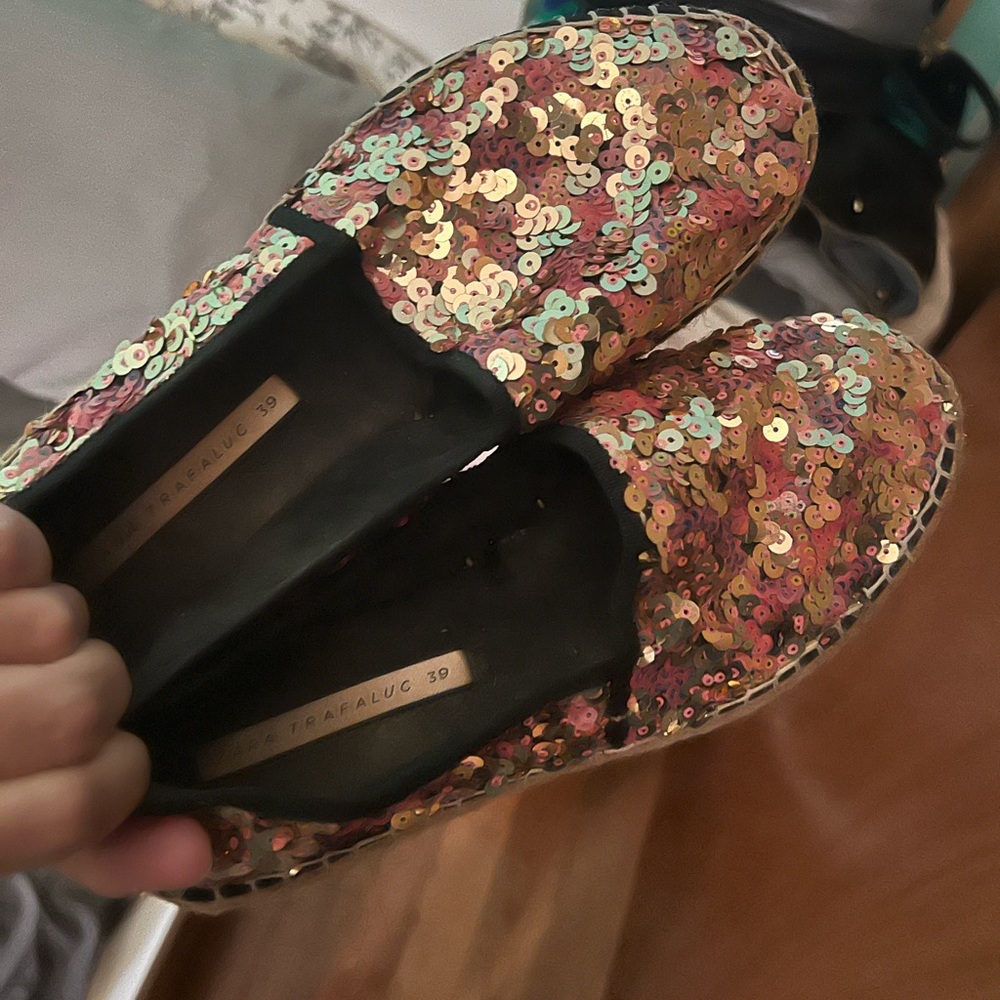 Beautiful Sparkly Sequence Copper Espadrilles. Ru… - image 7